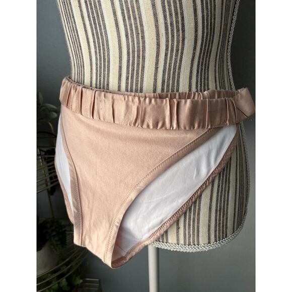 Victoria Secret Pink MEDIUM Lounge bikini set Silk/cotton top spaghetti straps - Picture 4 of 5